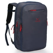 Hynes Eagle 40L TSA-Friendly, RFID-Blocking Expandable Carry-On Backpack, Navy Blue