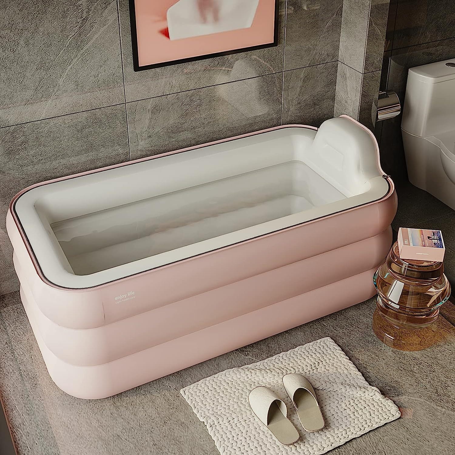 Inflatable Bathtub for Adults, Plastic Portable Foldable Bathtub Luxury