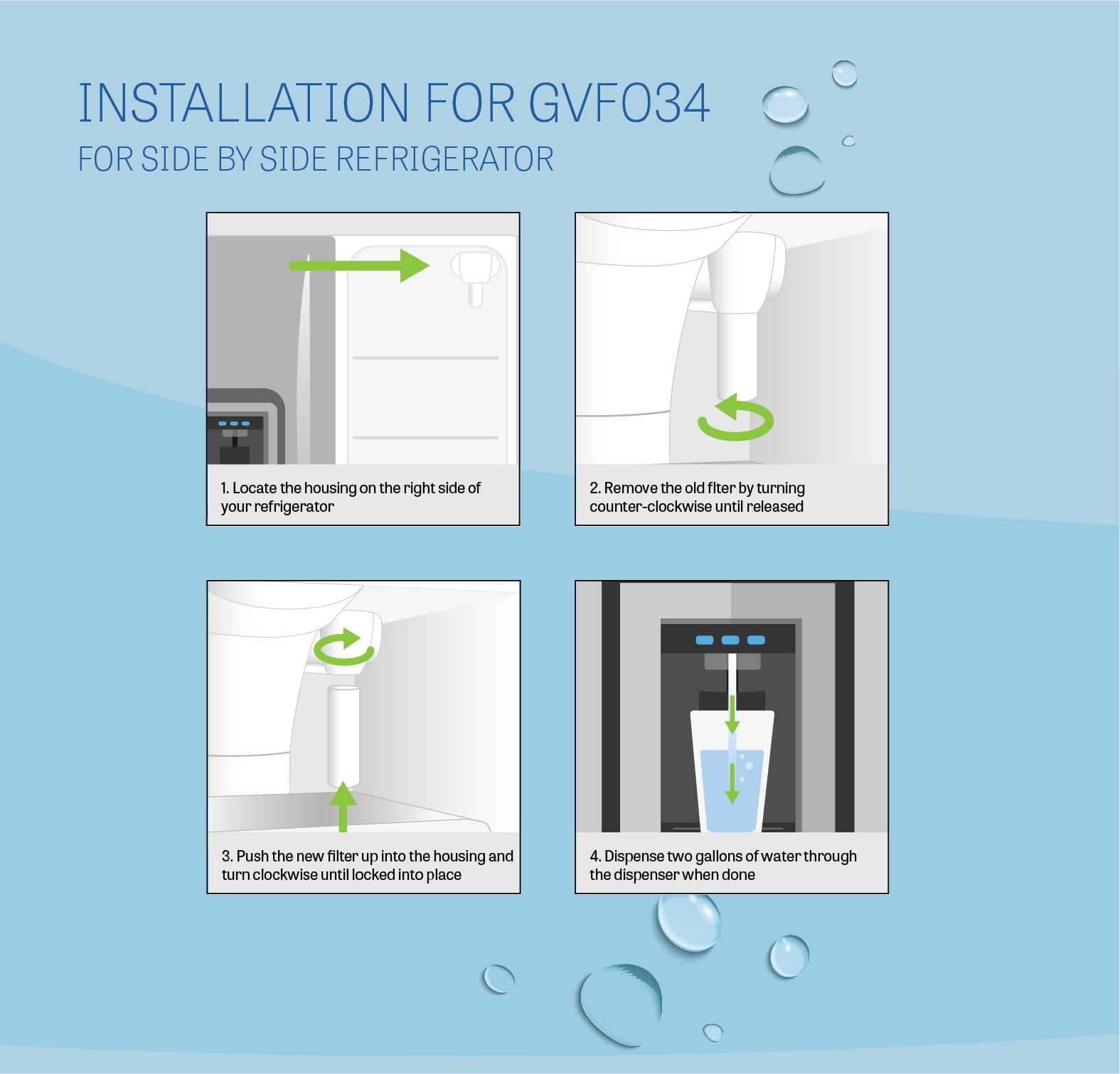 (3 pack) Great Value Replacement for GE XWF (Not XWFE) Refrigerator Water Filter, 1 Pack