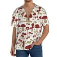 thumbnail image 3 of Daiia Mushroom Men's Linen Shirts Short Sleeve Casual Shirts Button Down Shirt for Men Beach Summer Wedding Shirt-X-Large, 3 of 7