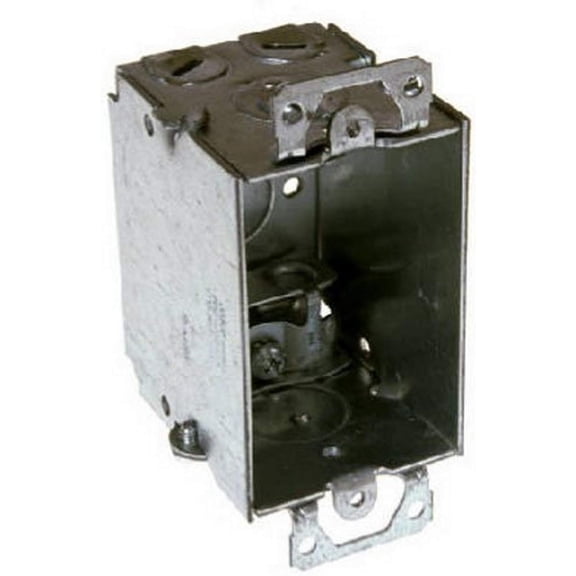 Hubbell-Raco 518 2-1/2-inch Deep, Gangable MC/BX Cable Clamps, with Plaster Ears, 3-Inch by 2-Inch Switch Box, Silver,Gray