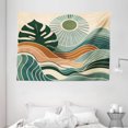 thumbnail image 2 of Ambesonne Monstera Tapestry Wall Hanging, Abstract Landscape Boho, 80"x60", Evergreen Pale Seafoam, 2 of 3