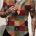 thumbnail image 1 of Chemise Décontractée à Manches Courtes à Carreaux Colorés pour Hommes Été, 1 of 5