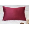 thumbnail image 2 of Aiking Home 12x18 Inches Faux Silk Rectangular Throw Pillow Cover, Zipper Closure, Burgundy (Set of 2), 2 of 4