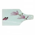 thumbnail image 1 of Nature Cutting Board, Blossom Branch of Pink Flowers and Butterflies Fresh Spring Season Image, Tempered Glass Cutting and Serving Board, Wine Bottle Shape, Pink Maroon Burgundy, by Ambesonne, 1 of 1