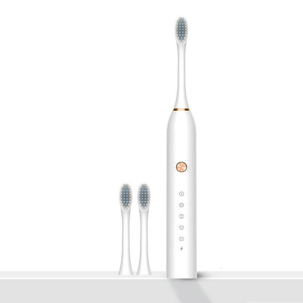 Cepillos de dientes eléctricos Cepillo de dientes para adultos Cepillo de dientes recargable por USB Juego con dos cabezales Cepillo eléctrico