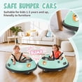 thumbnail image 3 of Vibespark 12V Bumper Car for Kid with Remote Control, Ride on Toys for Toddlers w/ 360 Degree Spin, 3 LED Lights, 5-point Safety Belit, 3 Speeds, Baby Bumper Car, Green, 3 of 9