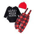 thumbnail image 1 of Fshinging Toddler Boy Clothes Baby Girls Letter Pattern Long Sleeve Sweater + Suspenders Two Set Garçon Ensemble Size 2-3 Years, 1 of 7
