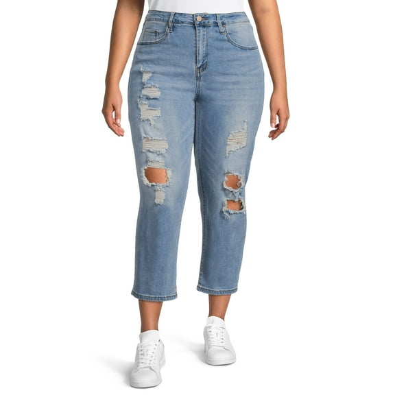 Dollhouse Juniors Plus Straight Leg Crop Jeans