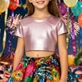 thumbnail image 2 of Rhuody Girls T Shirts Short Sleeve Blouse Sequins T Shirt O Neck Tops Lovely Tee Clothes Pink 11-12 Years, 2 of 4