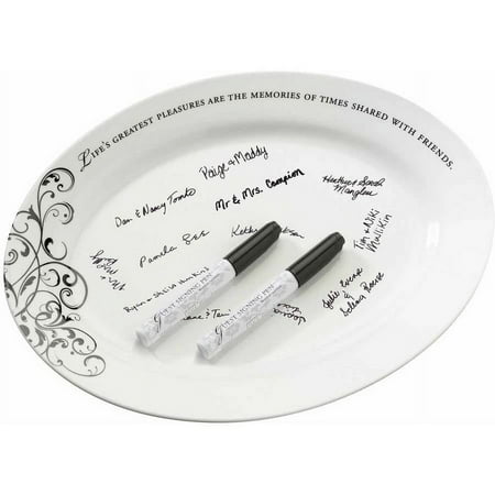 Oval Ceramic Sign Plate with Pens