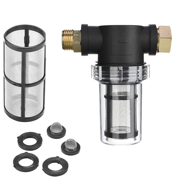 Filtro de sedimentos para manguera de jardín de 3/4 "para lavadora a presión, boquilla de filtro de sedimentos para jardinería al aire libre, filtro de entrada de agua, 1 Uds.-negro JAMW Sencillez