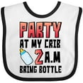 thumbnail image 3 of Inktastic Party at My Crib 2 A.m. Bring Bottle Baby Humor Boys or Girls Baby Bib, 3 of 4