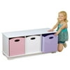 KidKraft Bench with Storage Bins in Pastel Colors