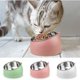 thumbnail image 5 of Cuenco para gatos, cuenco para comida para mascotas, cuenco inclinado de acero inoxidable para gatos, cuenco para perros pequeños, juego de cuencos para gatos de acero inoxidable de 400 ml (verde), 5 of 5