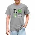 thumbnail image 5 of Kids St Patricks Day Shirt for Girls Cute Shamrock Graphic T-Shirt Gray Love Holiday Top Cotton Short Sleeve,Size 4 T, 5 of 9