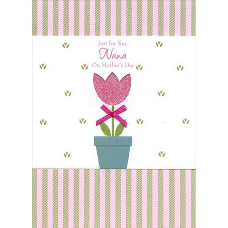 - Designer Greetings Die Cut Flower and Pink Ribbon: Nana Mother's Day Card