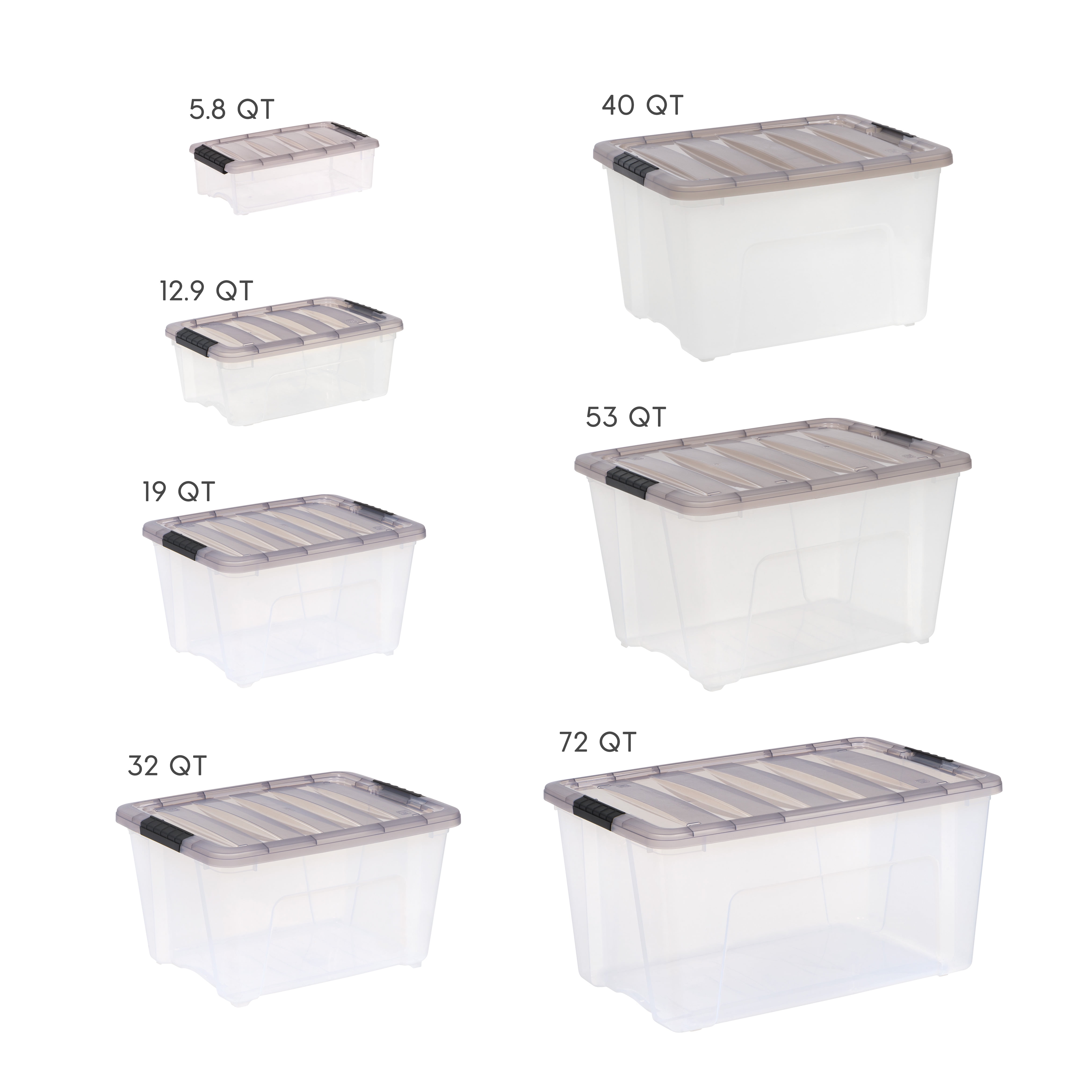 IRIS USA 5 Quart Stackable Plastic Storage Bins with Lids and Latching  Buckles, 10 Pack - Clear, Containers with Lids and Latches, Durable  Nestable