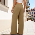 thumbnail image 5 of Gunia Women'S Wide Leg Pants Palazzo Casual With Elastic Waistband Side Pockets Comfortable Loose Fit Trousers Summer Flowy Pants, 5 of 7