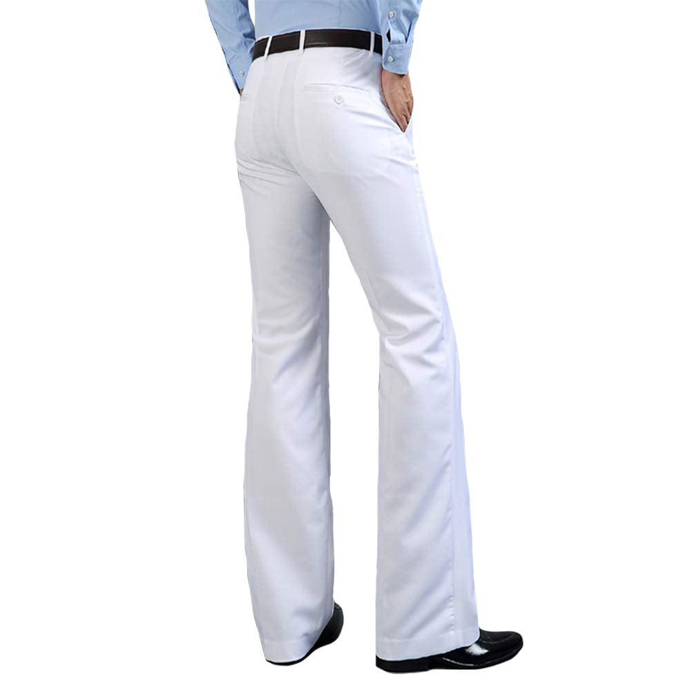 2021 New suit pants New Men's Flared Trousers Formal Pants Bell Bottom Pant  Dance White Suit Pants Mens Dress pants Size 28-37 - AliExpress