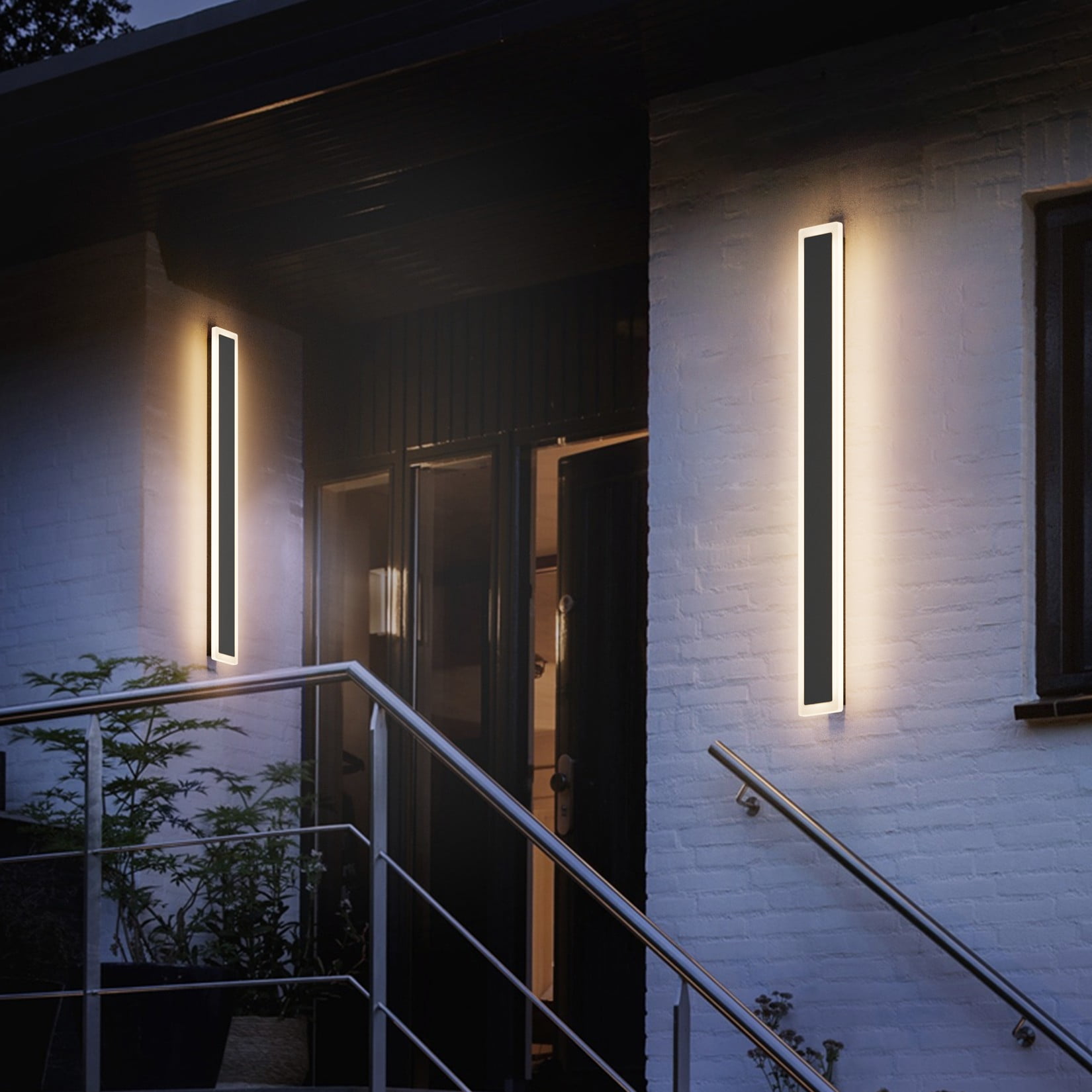 Ralbay 2 Pack 39.4in Outdoor Wall Light Long Modern LED Exterior Wall Sconce 3000K IP65 Waterproof Outdoor Wall Mount Lighting for Garage Porch