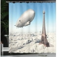 thumbnail image 4 of Ambesonne Paris Shower Curtain, French Paris Eiffel Tower, 69"Wx75"L, Blue and Grey, 4 of 5