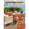 thumbnail image 5 of Outdoor Tablecloth with Umbrella Hole for Patio/Picnic/Party/Camping, Vintage Brick Red Starfish Waterproof Table Cloth Rectangle Table Cover Washable, Summer Coastal Beach Marine Life (60"x 102"), 5 of 9