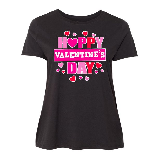 INKtastic Happy Valentine's Day with Hearts Women's Plus Size TShirt