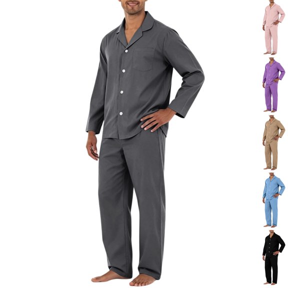 HAJWOH Button Front Men's Pajama Sets - Soft Comfortable Sleepwear for Home for Sleep and Relaxation