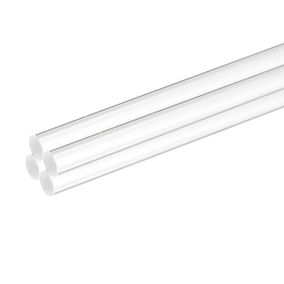 Uxcell 4 Pack Acrylic Round Rods 9/32" x 12" Clear Acrylic Dowel Rods Sticks Acrylic Plastic Sticks Strip- 7mm x 300mm