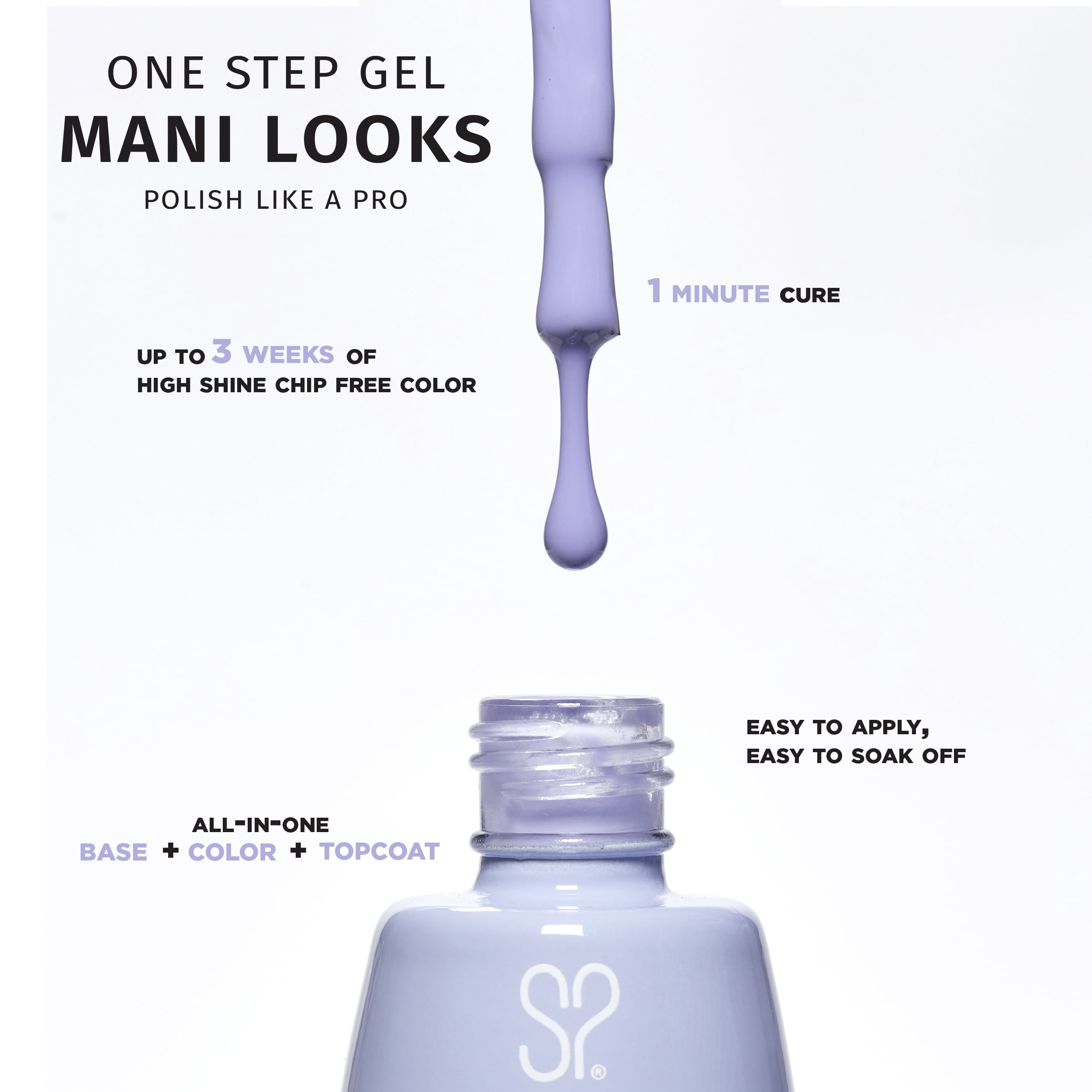 Salon Perfect Milky One Step Gel, Blueberry, Blue Nail Polish, 0.5 fl oz