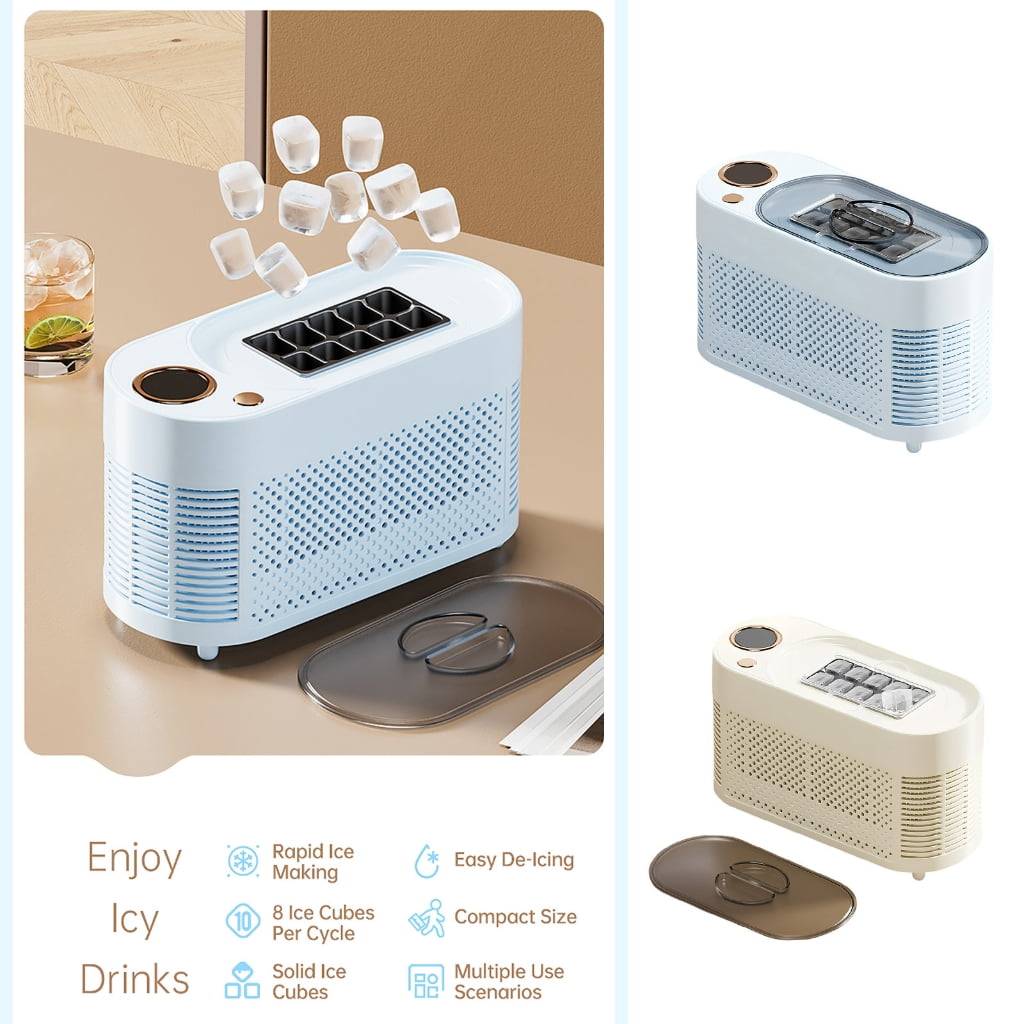 Sinyiin Fast Freezing 12V Portable Ice Maker with ABS Construction Ice Cubes Machine Great for Small Spaces and on the Go