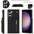 thumbnail image 2 of Crossbody Wallet Case for Samsung Galaxy S23, PU Leather Zipper Handbag Purse Flip Cover with Kickstand Case for Samsung Galaxy S23 ZP Black, 2 of 17