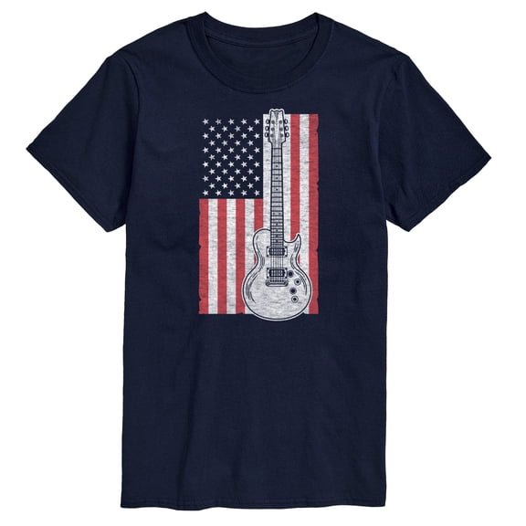 Instant Message - USA Flag Guitar - Men's Short Sleeve Graphic T-Shirt