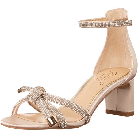 Jewel Badgley Mischka Womens Lena Heeled Sandal 8 Champagne