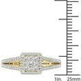 thumbnail image 4 of 1/2 Carat T.W. Diamond Split Shank Cluster Halo 10kt Yellow Gold Engagement Ring, 4 of 4
