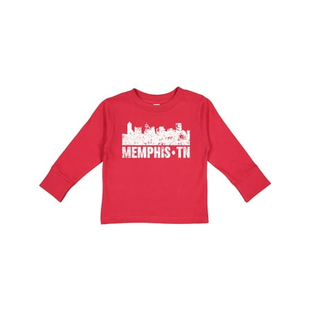 

Inktastic Memphis city Skyline with Grunge Gift Toddler Boy or Toddler Girl Long Sleeve T-Shirt