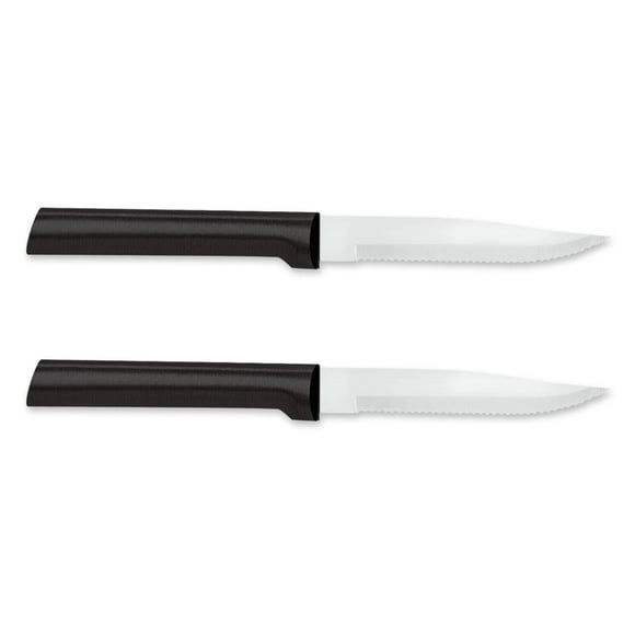 Rada Cutlery Serrated Steak Knife, W205/2, Black Handle, Pack of 2