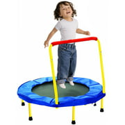 MakBB 36" Kids Trampoline w/Handle, Foldable Indoor Safety Padded Trampoline for Kids
