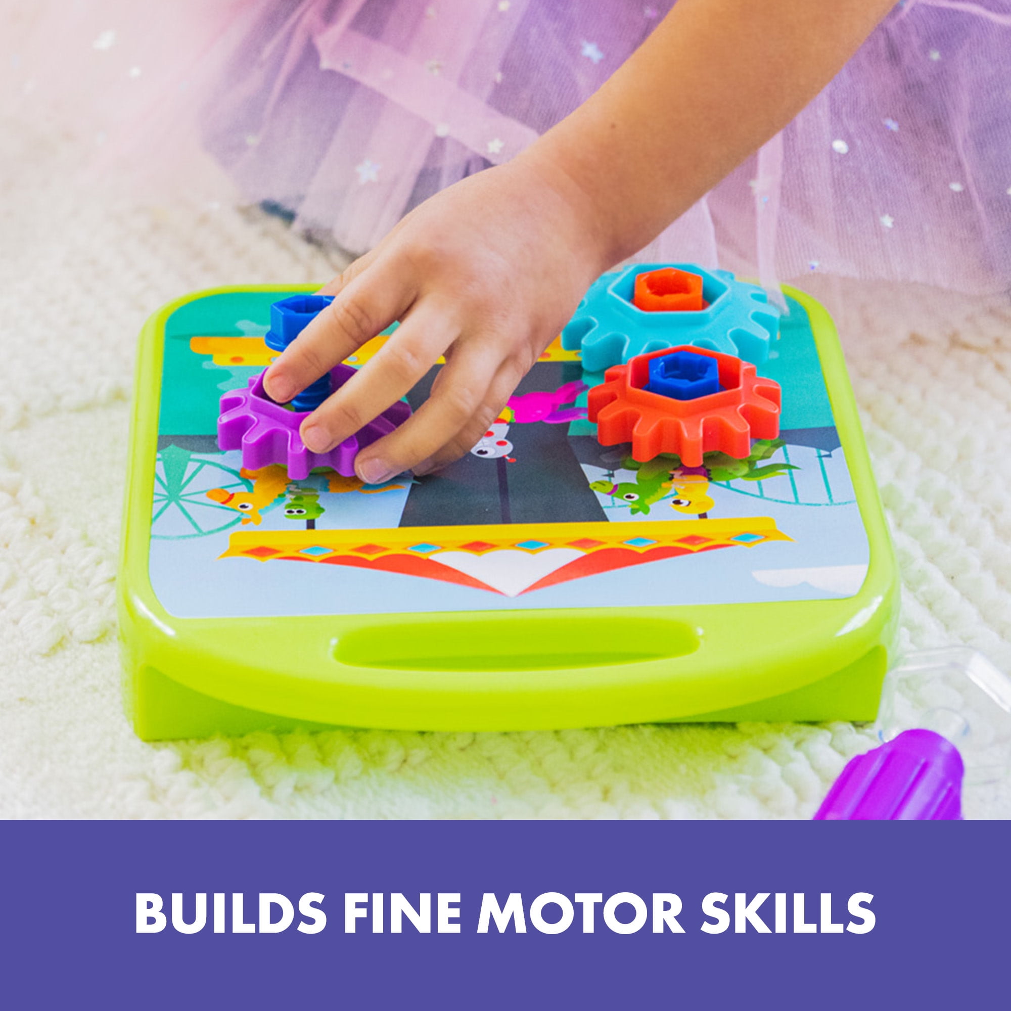 Educational Insights Design and Drill Gears Workshop, STEM Construction Toy, Ages 3+