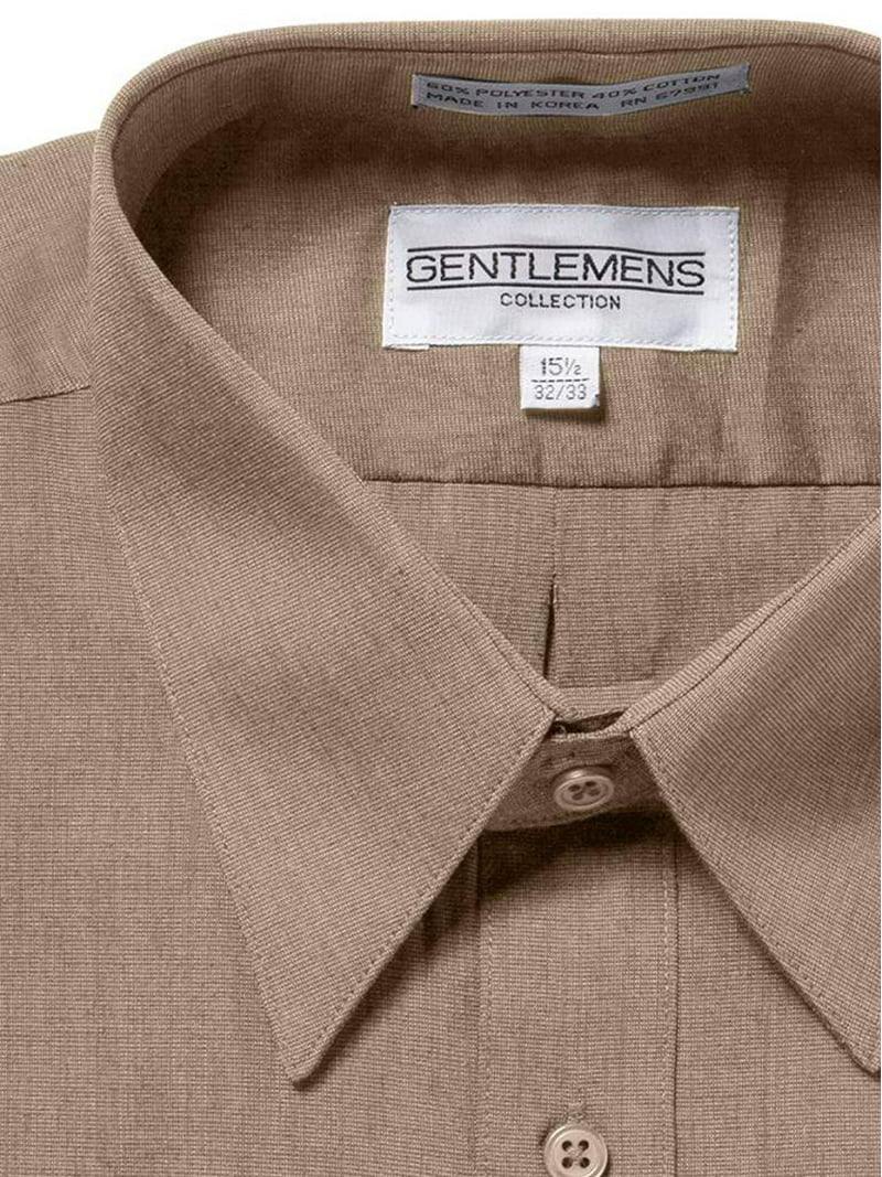 taupe color mens dress shirt Gentlemens Collection Mens Long Sleeve Dress Shirt