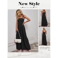 thumbnail image 7 of Xuanfei Women Solid Color Smocked Bodice Sleeveless Ruched Design High Waist Maxi Cami Dress, 7 of 7