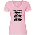 thumbnail image 3 of Inktastic What Happens at Camp Stays at Camp with Tent and Woods Women's V-Neck T-Shirt, 3 of 5