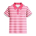 thumbnail image 4 of Byoo Big Boys Striped Polo Shirt Classic Back To School Short Sleeve Polos Classroom Daily Top, 4 of 5