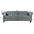 thumbnail image 3 of 3 Seater Chesterfield Faux Leather Sofa, Button Tufted Couch With Nailhead Trim Rolled Arms for Living Room Office, 3 of 16