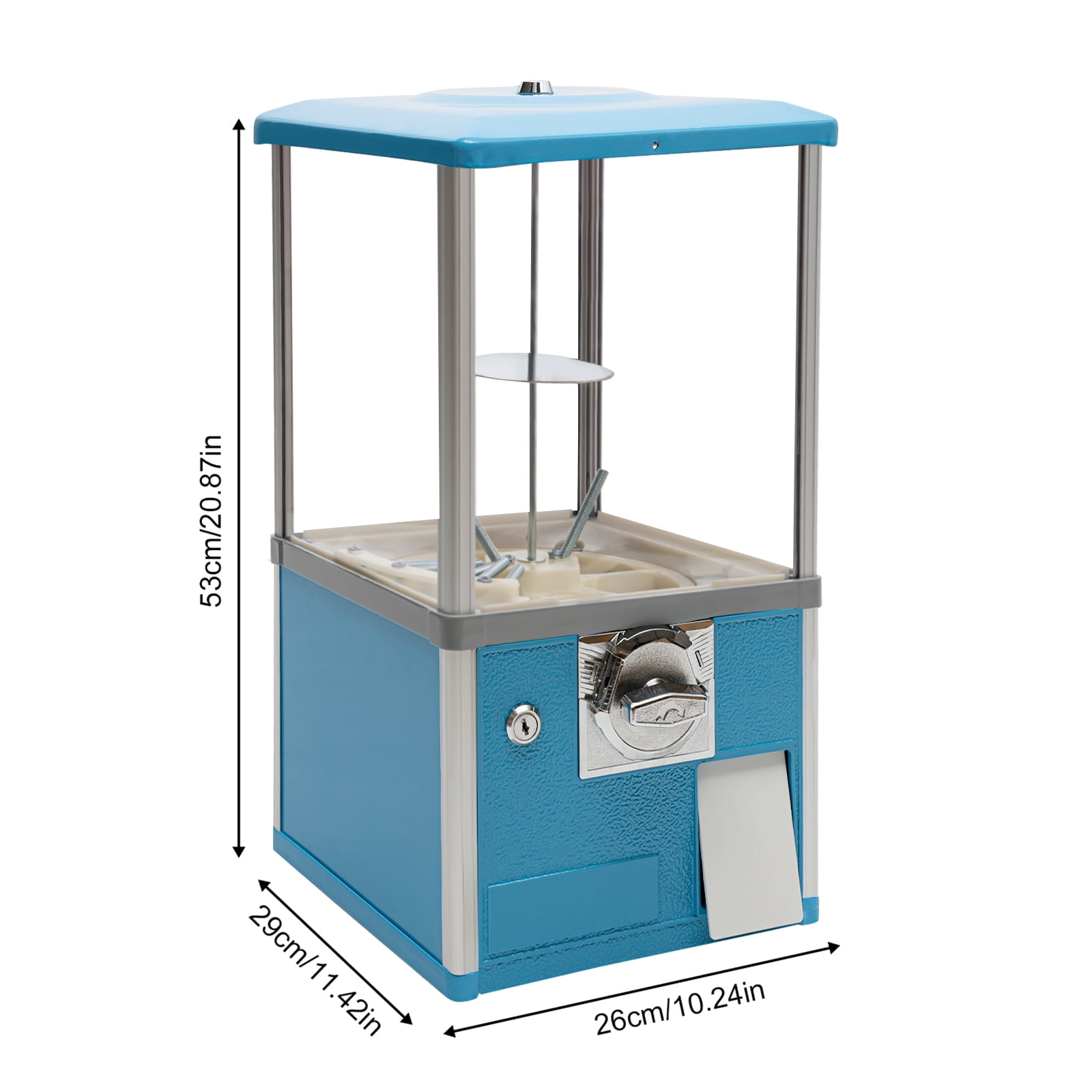 Kids Vending Machine-20.87" Height Commercial Candy Gumball Machine-Big Capsule 25-cent Vending Machine-for Game Stores and Retail Stores, Applicable Coin Size 1.04 * 0.08in