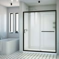 thumbnail image 2 of Infinity-Z 32 Inch D x 60 Inch W x 76-3/4 Inch H Clear Sliding Shower Door with Center Drain Shower Base and Back Wall, 2 of 16