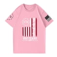 thumbnail image 4 of Hogleaql American Flag T-Shirt for Men Crew Neck American Flag Print Short Sleeve T-Shirts Patriotic Fashion Independence Day Themed Loose Fit Shirts Pink M, 4 of 6