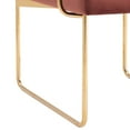 thumbnail image 4 of Fabric Upholstered Dining Chair with Metal Sled Base, Gold and Copper- Saltoro Sherpi, 4 of 5