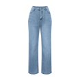 thumbnail image 6 of YYUIJK Womens Baggy High Waist Jeans Loose Straight Wide Leg Boyfriend Jeans Casual Denim Pants with Pockets Sky Blue S, 6 of 7
